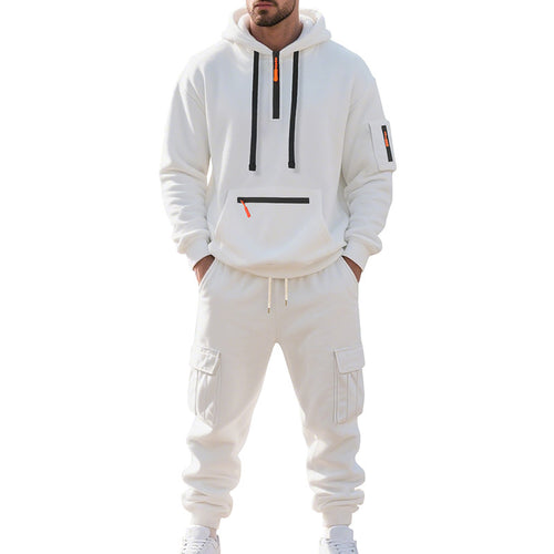 Herrer sporty hoodie sæt med funktionelle lommer og åndbare egenskaber Stilla