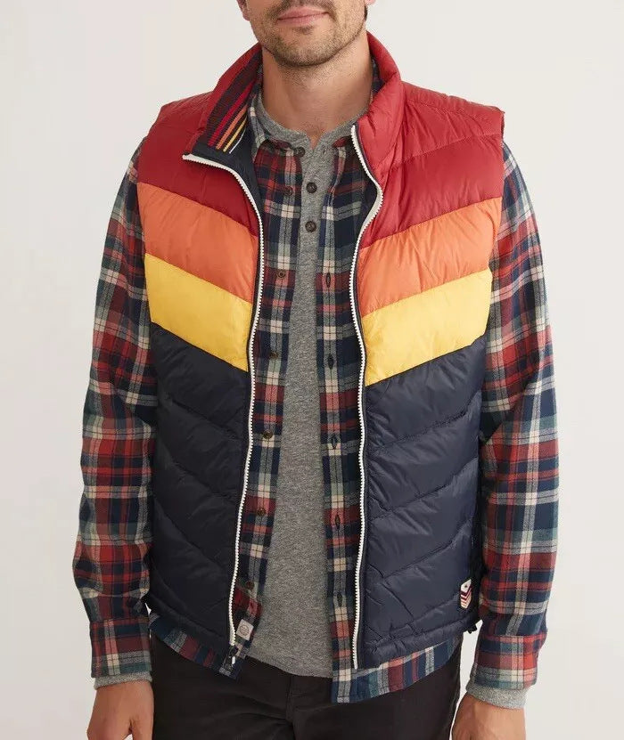 Herre quiltet vest med farverigt design Stilla