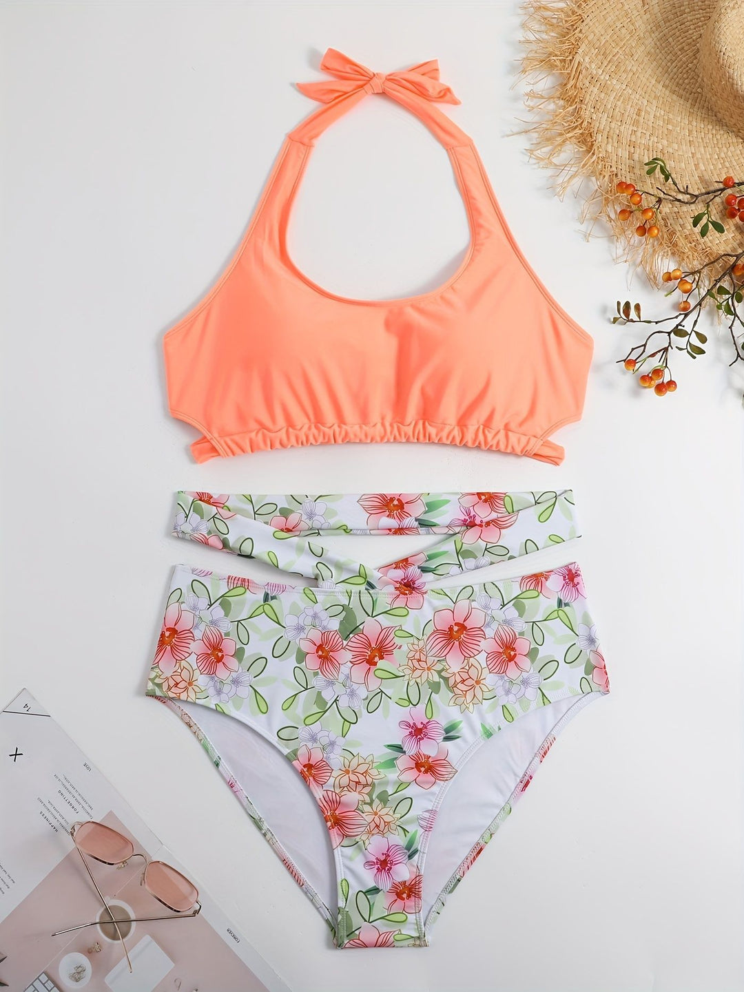 Dame Sporty elegant bikini-sæt med floral design Skovae
