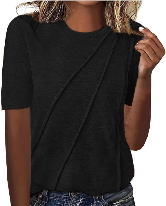 Dame T-shirt med stilfuld drapering Stilla