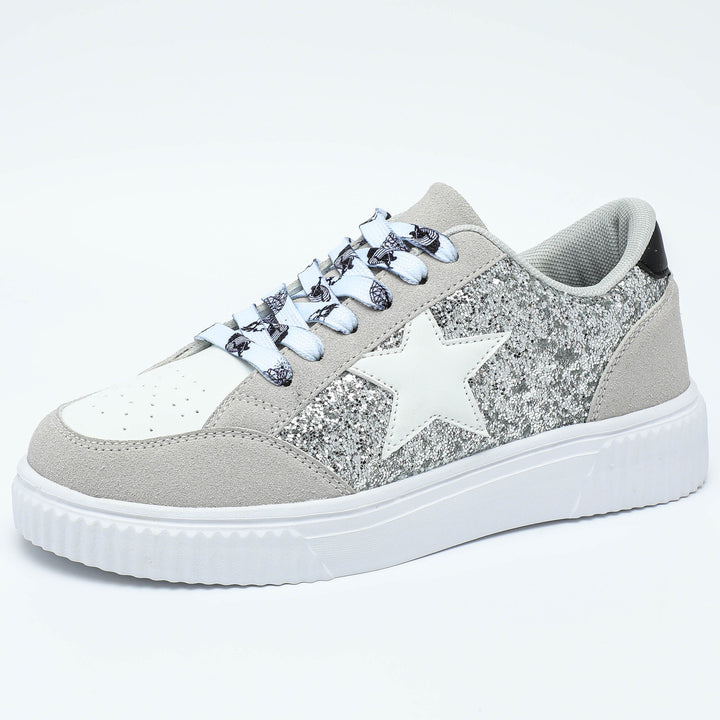 Damer Funklende Sneakers med glitrende overflade og sportsligt design Stilla
