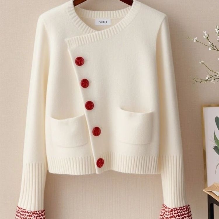 Kvinders mode cardigan med dekorative knapper Stilla