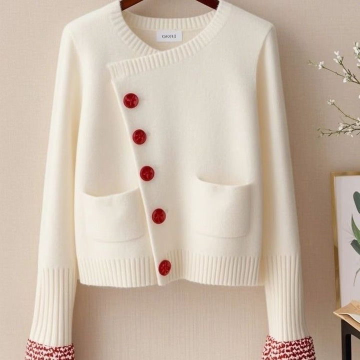 Kvinders mode cardigan med dekorative knapper Stilla
