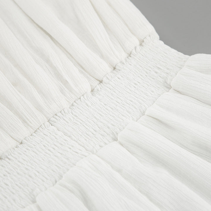 Dame volangskjole med gummibånd og flydende skirt Stilla