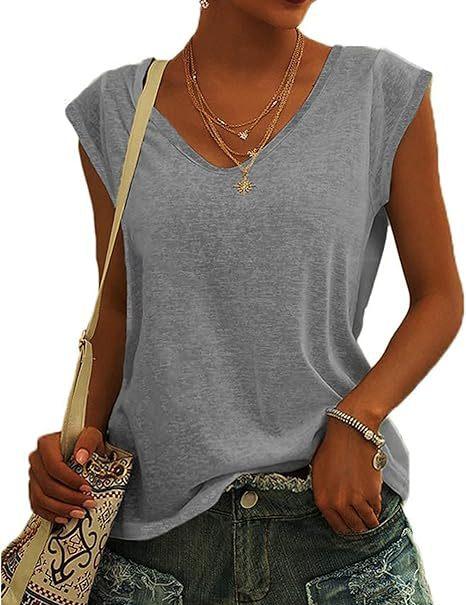 Dame afslappet V-hals T-shirt Stilla