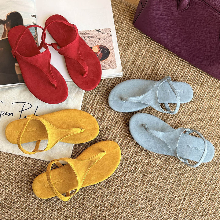 Dame komfortable Suede Flip Flops Stilla