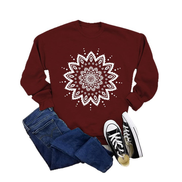 Kvinders sweatshirt med kreativt mandala design og afslappet snit Stilla