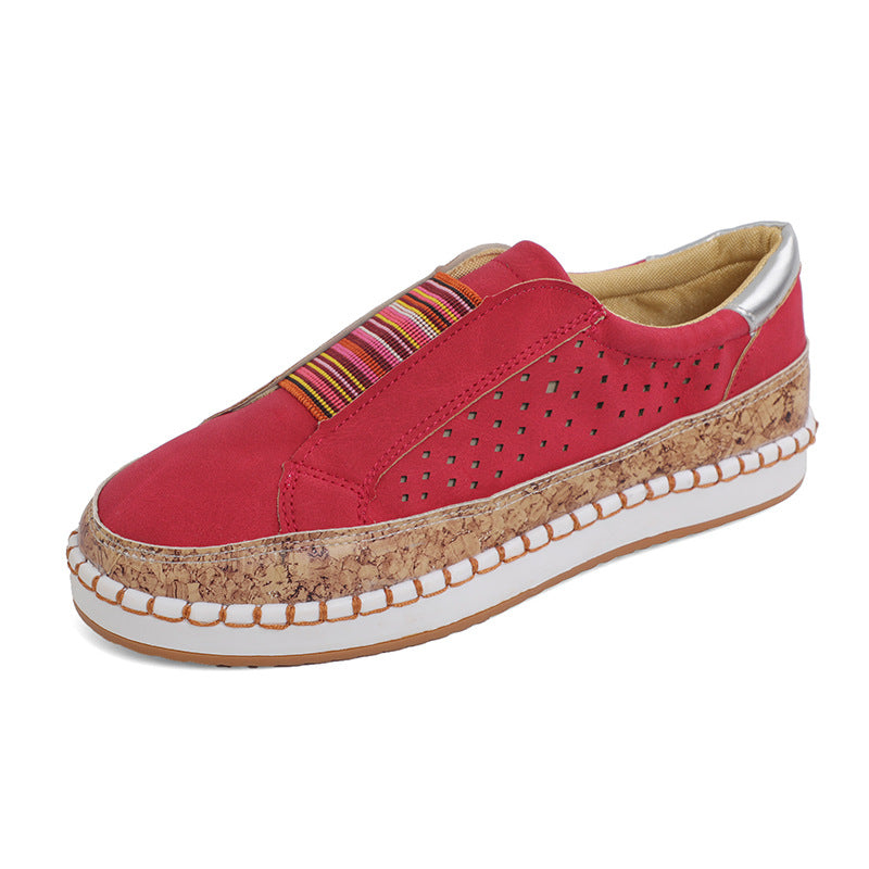 Damer nan lette Slipper-sneakers med korkkant og perforeret overmateriale Skovae