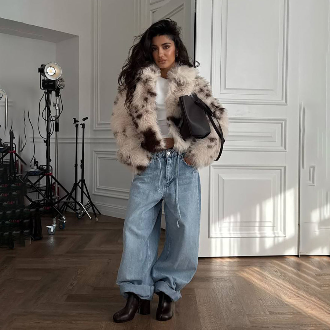 Dame Oversized Faux Fur Jakke Stilla