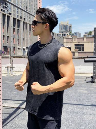 Herrer ærmeløs fitness-shirt med innovativt stofteknologi Stilla