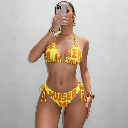 Dame Triangel-Bikini med sidelæssning Skovae