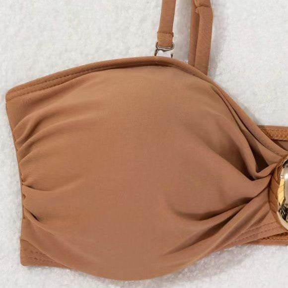 Dame bikini sæt med kvalitets push-up bandeau top og elegant højtskaaret buks Stilla