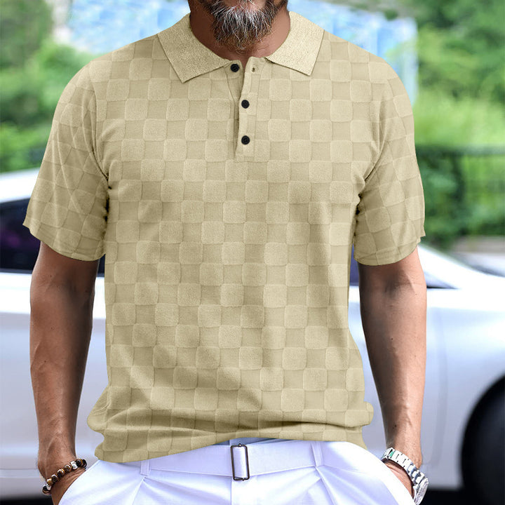 Herrer Poloshirt med struktureret design og knaplukning Stilla