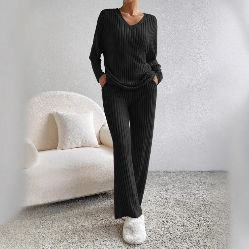 Kvinders afslappede loungewear sæt med ribbet tekstur Stilla