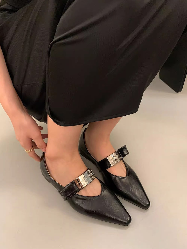 Dame elegante Ballerinas med stilfuld justerbar rem Stilla
