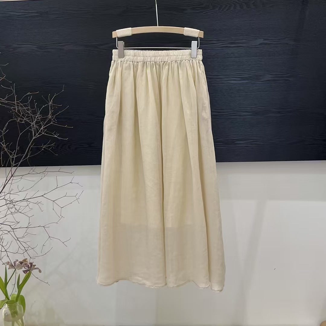 Femme Flydende A-linje Maxi Nederdel med elastisk talje Stilla