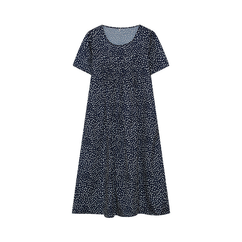 Dame blomsterkjole midi med plisseret design Stilla