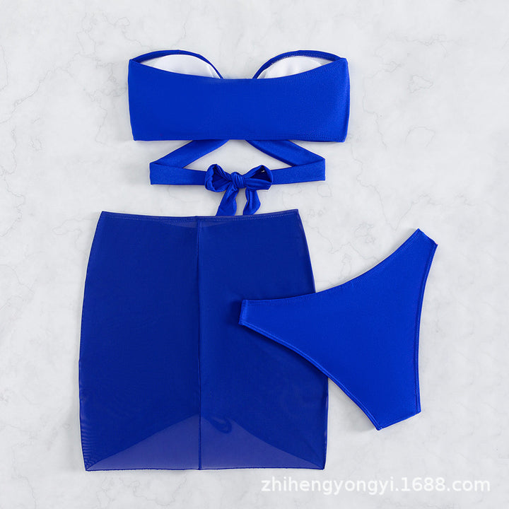 Dame Bandeau-bikini med legende indpakningsdesign Skovae
