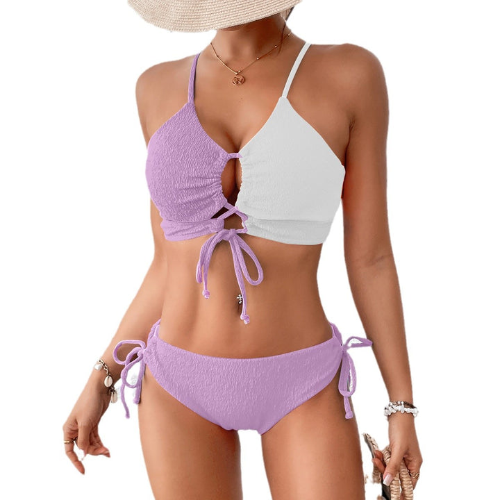 Femme Farve Blok Udsnit Bikini Sæt Stilla