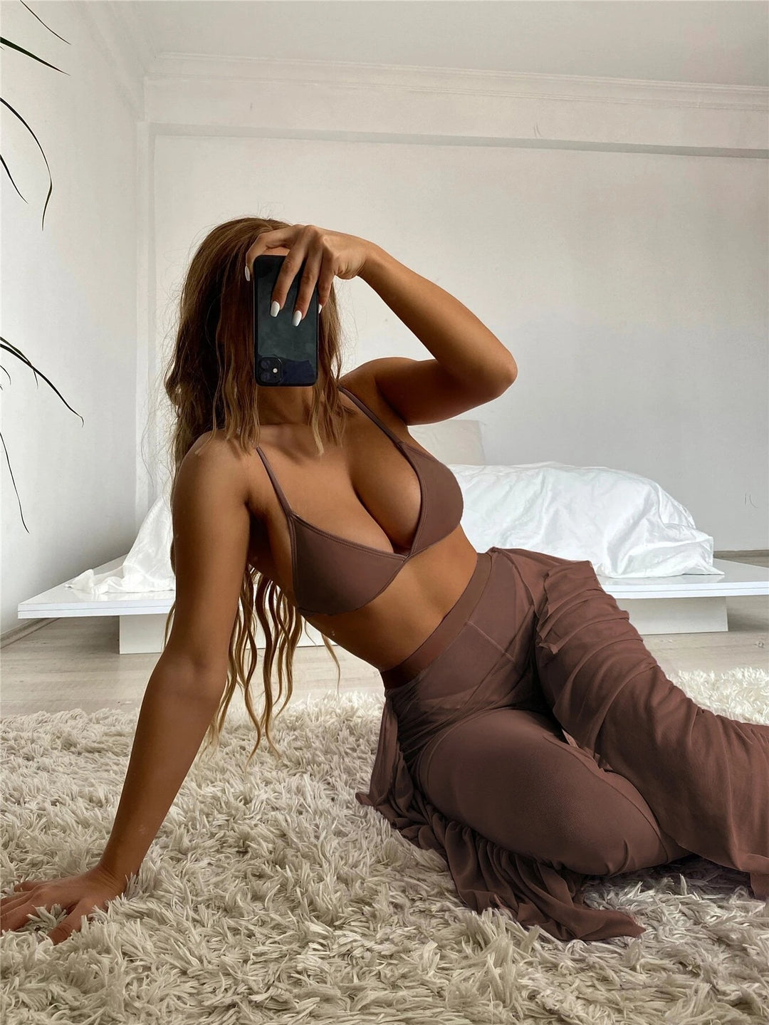 Dame bikini med elegant gennemsigtig nederdel Stilla