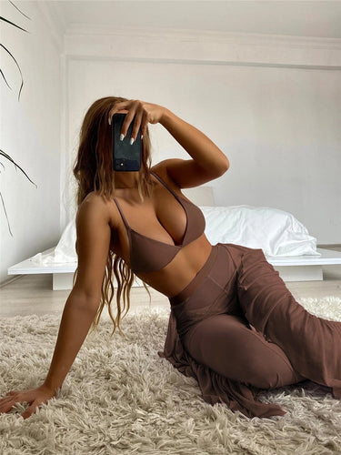 Dame bikini med elegant gennemsigtig nederdel Stilla