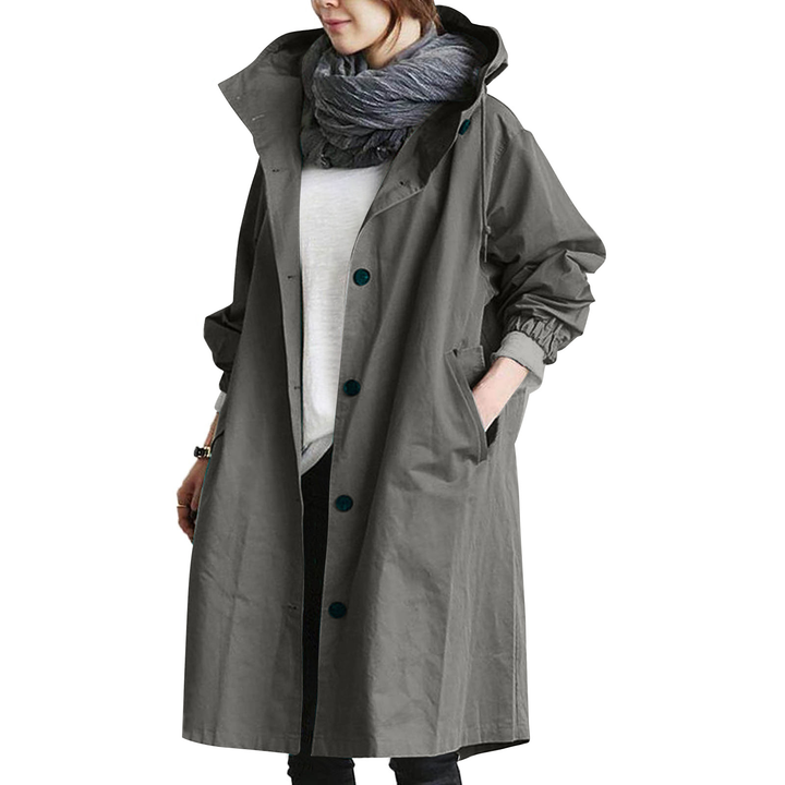Stilla | Dame Oversized Hætte-Trenchcoat