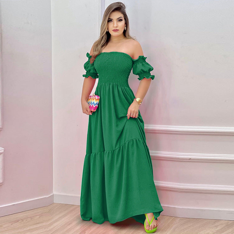 Damer Airy Maxi Kjole med Off-Shoulder Design og Ruffle Detaljer Stilla
