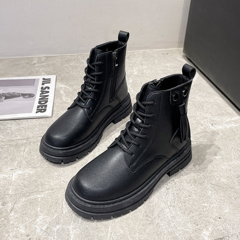 Dame Chunky Støvler i robust design med trendy snørebånd og sidelukning Stilla