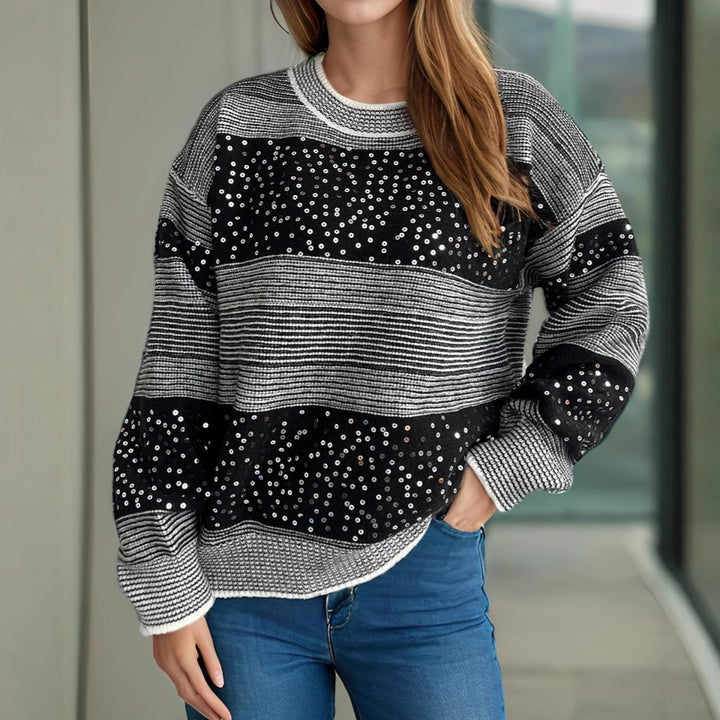 Dame mode sweatshirt med glitrende pailletten applikationer Stilla