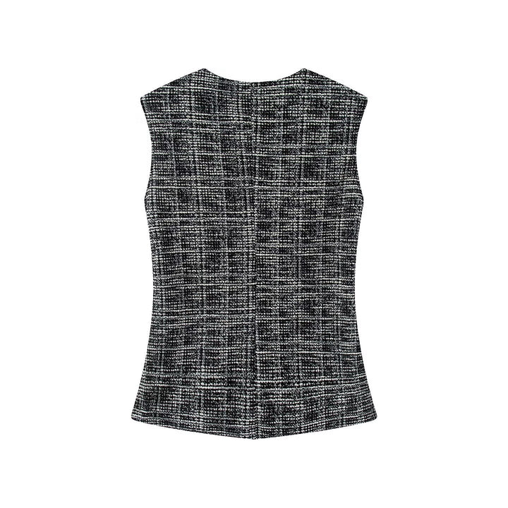 Dame elegant ternet bukser med smal pasform og dekorative knapper Skovae