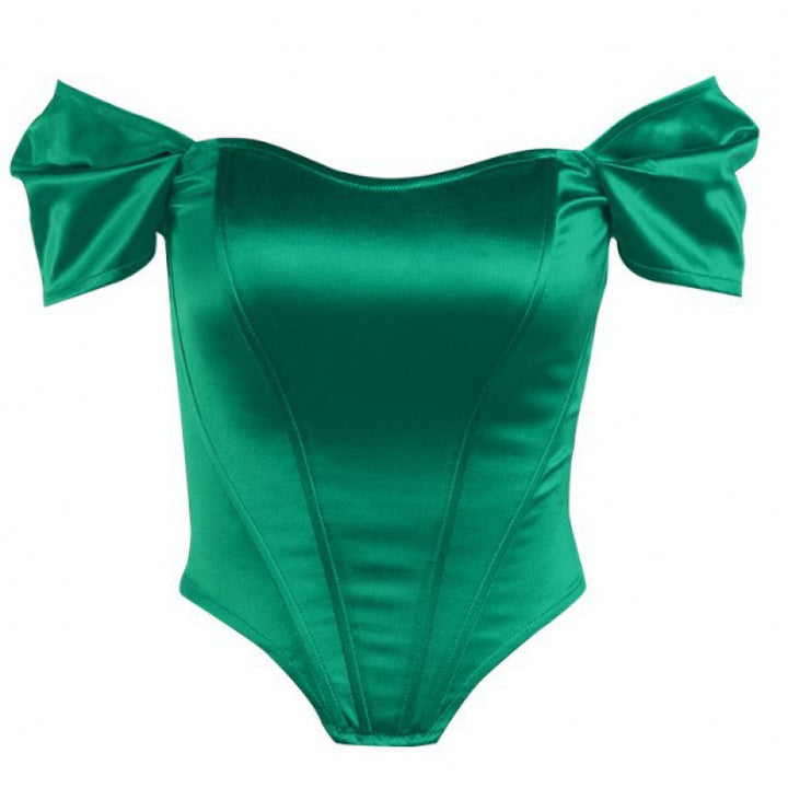 Dame Langærmet Bodysuit med skulderfri design og puffærmer Stilla
