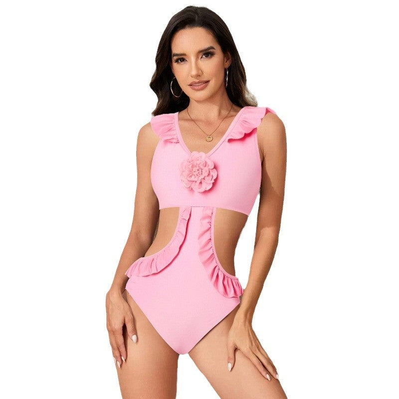 Dame Volant skåret blomster Cut-Out badedragt Stilla
