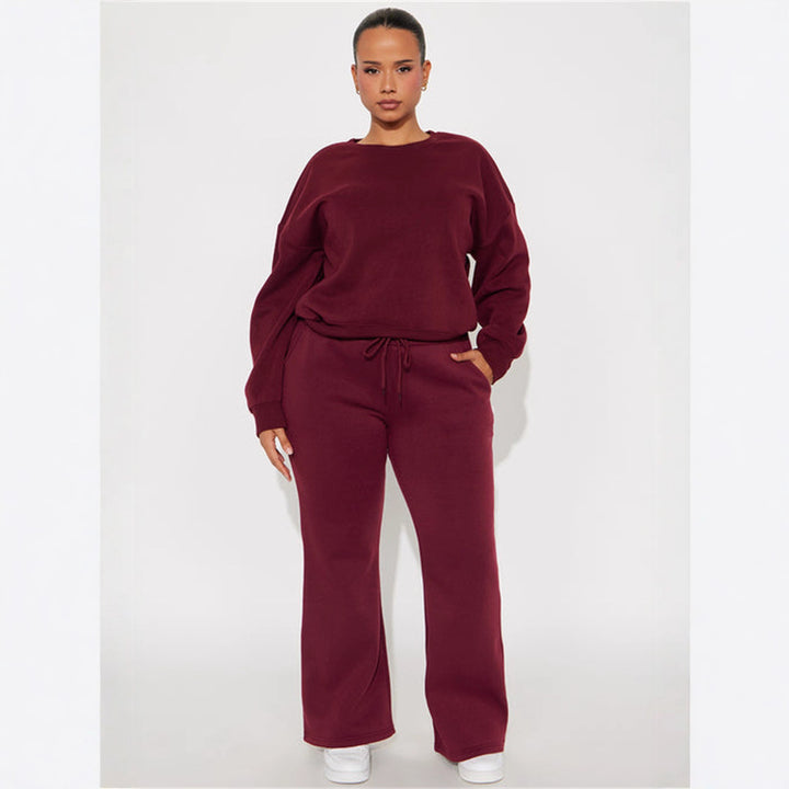Kvindernes cropped sweatshirt med droppe skuldre og bred kant Skovae
