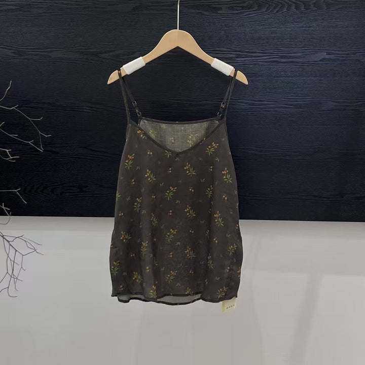 Femme Floral Print Strop T-shirt Stilla