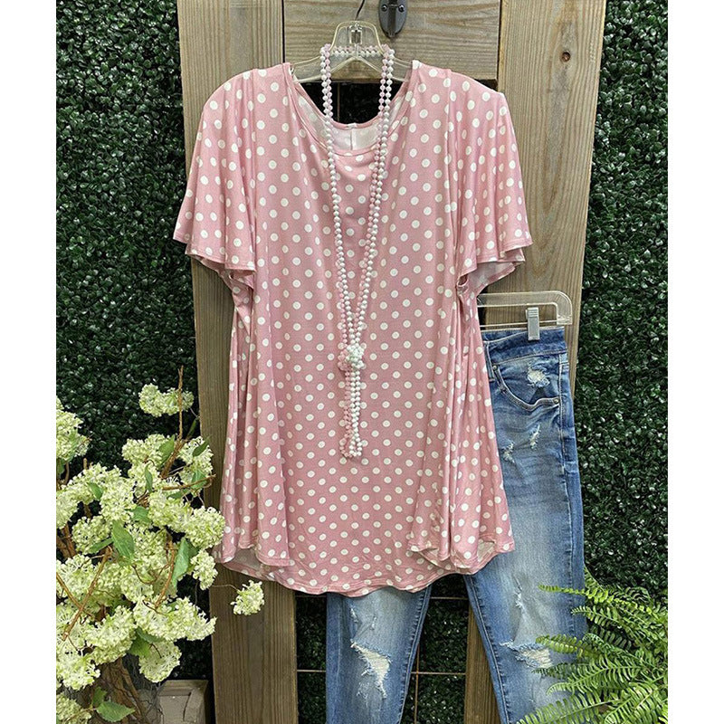 Dame Polka Dot Loose-Fit Tunika Top Stilla