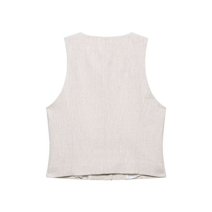 Dame Taljeret Button-Up Crop-Veste Stilla