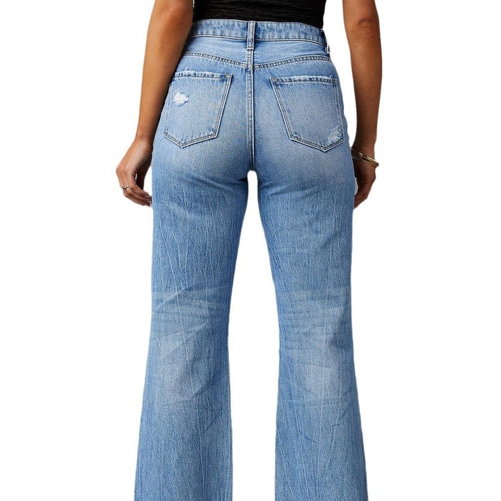 Dame Flared Jeans med Distressed-effekter og høj talje Stilla