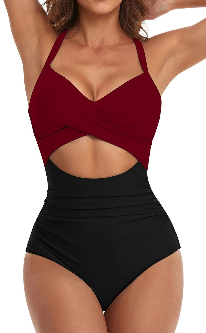 Dame Én-delt Bikini med moderigtig Cut-Out og Dyreprint Skovae