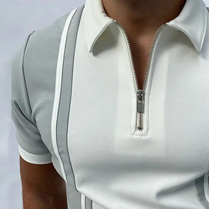 Herrer polo-shirt med fashionable lynlås og sporty design Stilla