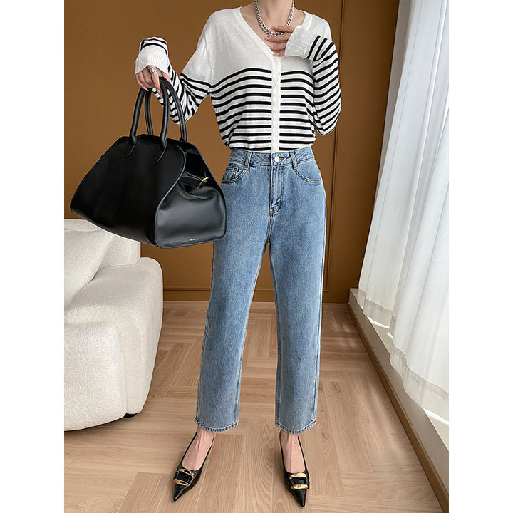 Kvindernes højtaljede jeans med cropped pasform Stilla