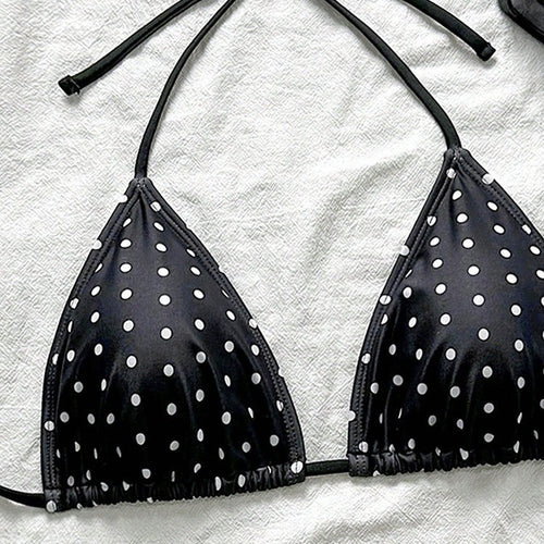 Dame Triangel-Bikini med spændende prik-design Skovae