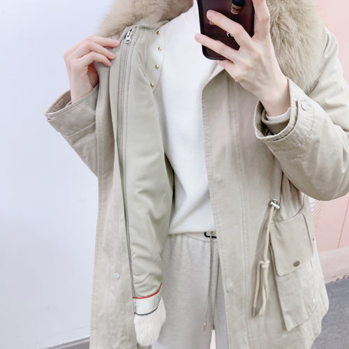 Dame overgangsjakke med aftagelig kunstpelskrave og praktiske lommer Stilla