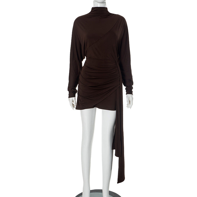 Femme Draperet Asymmetrisk Mini Kjole Stilla