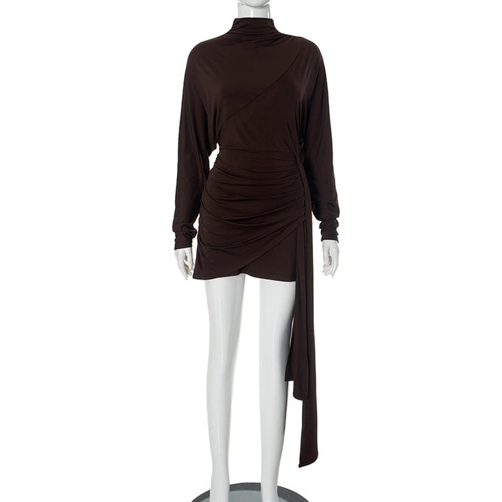 Femme Draperet Asymmetrisk Mini Kjole Stilla