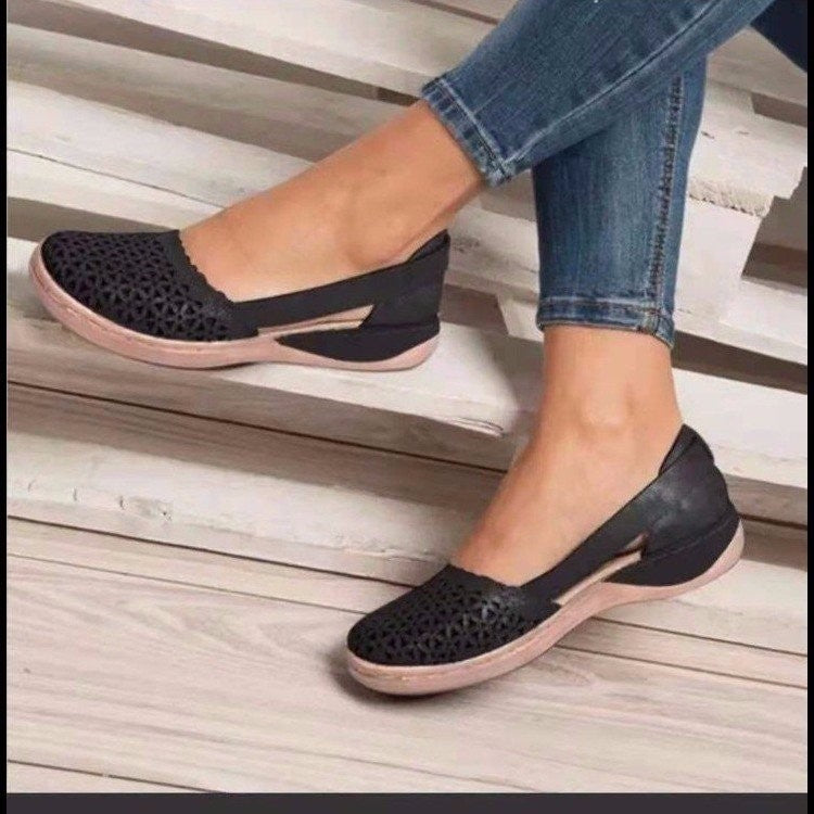 Dame Komfortable Ballerinas med åndbart overmateriale Stilla