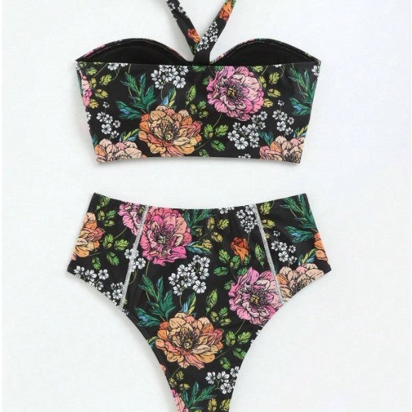 Dame Høj talje Floral To-delt Bikini-sæt Stilla