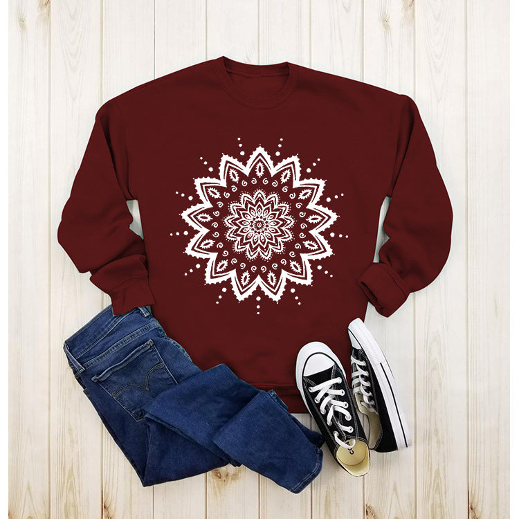 Kvinders sweatshirt med kreativt mandala design og afslappet snit Stilla