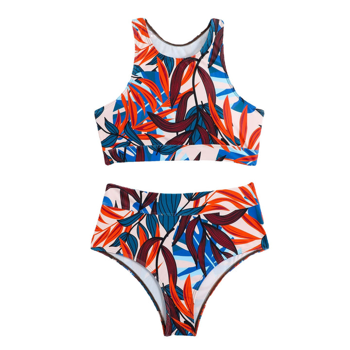 Dame Sporty Bikini-sæt med høj talje og komfortabel top Stilla