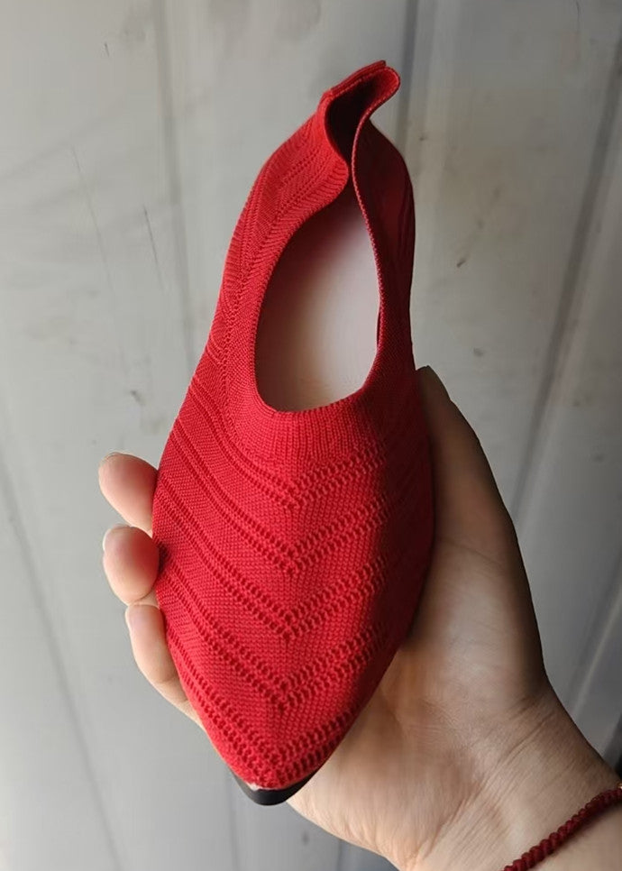 Dame elegante spidse Ballerinas med fashionabel strikdesign Stilla