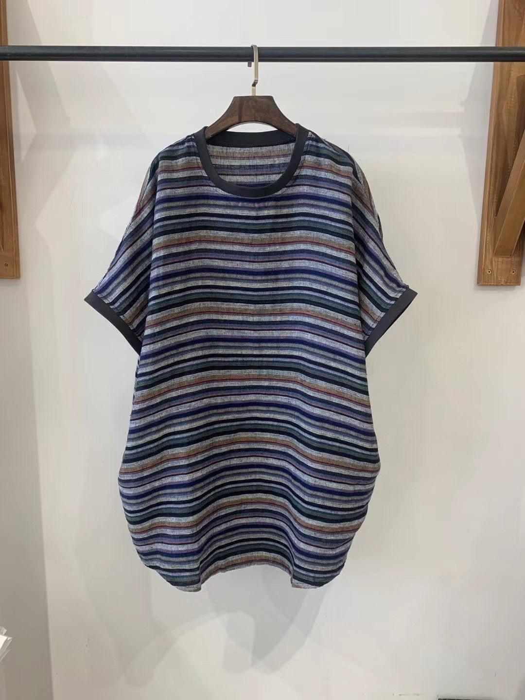 Femme Rutig Oversized Tunika-Top Stilla